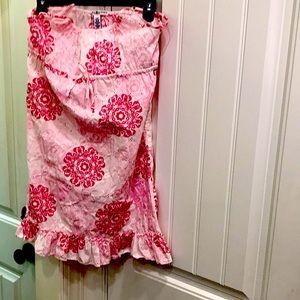 HILFIGER BEAUTIFUL ILET w umpire waist. Spaghetti straps/RUFFLE BOTTOM pink cute